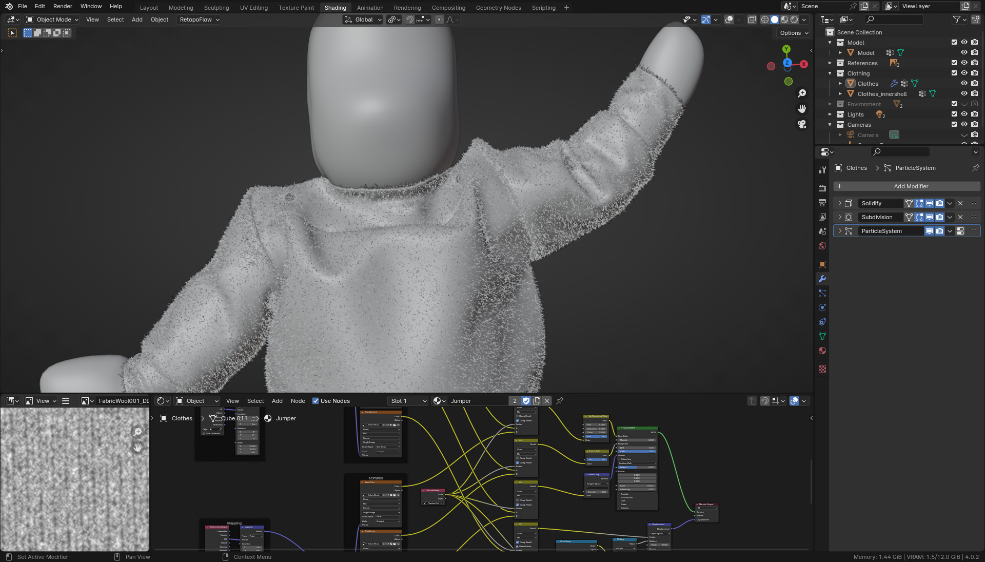 Creation of the jumper in Blender