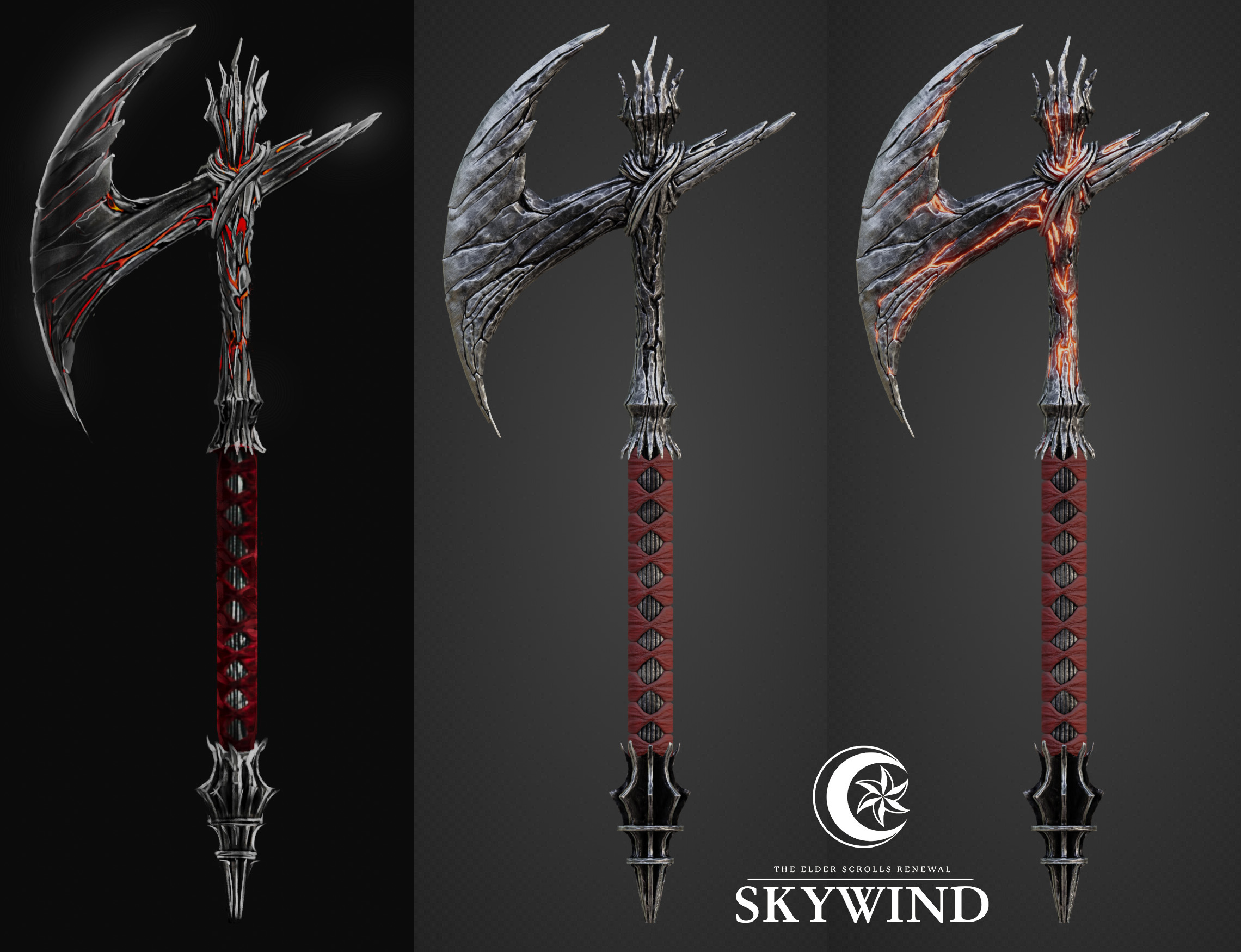 Skywind War Axe, Side View